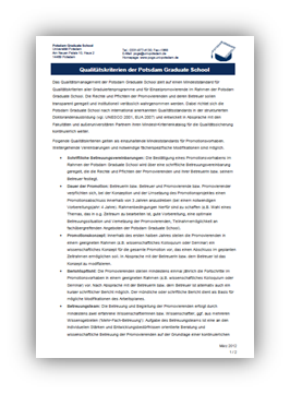 Download: Qualitätskriterien der Universität Potsdam (PDF 0,2 MB) Download: Qualitätskriterien der Universität Potsdam (PDF 0,2 MB)